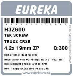 H3Z600 - Tek Screw Truss -H3Z600_label_T